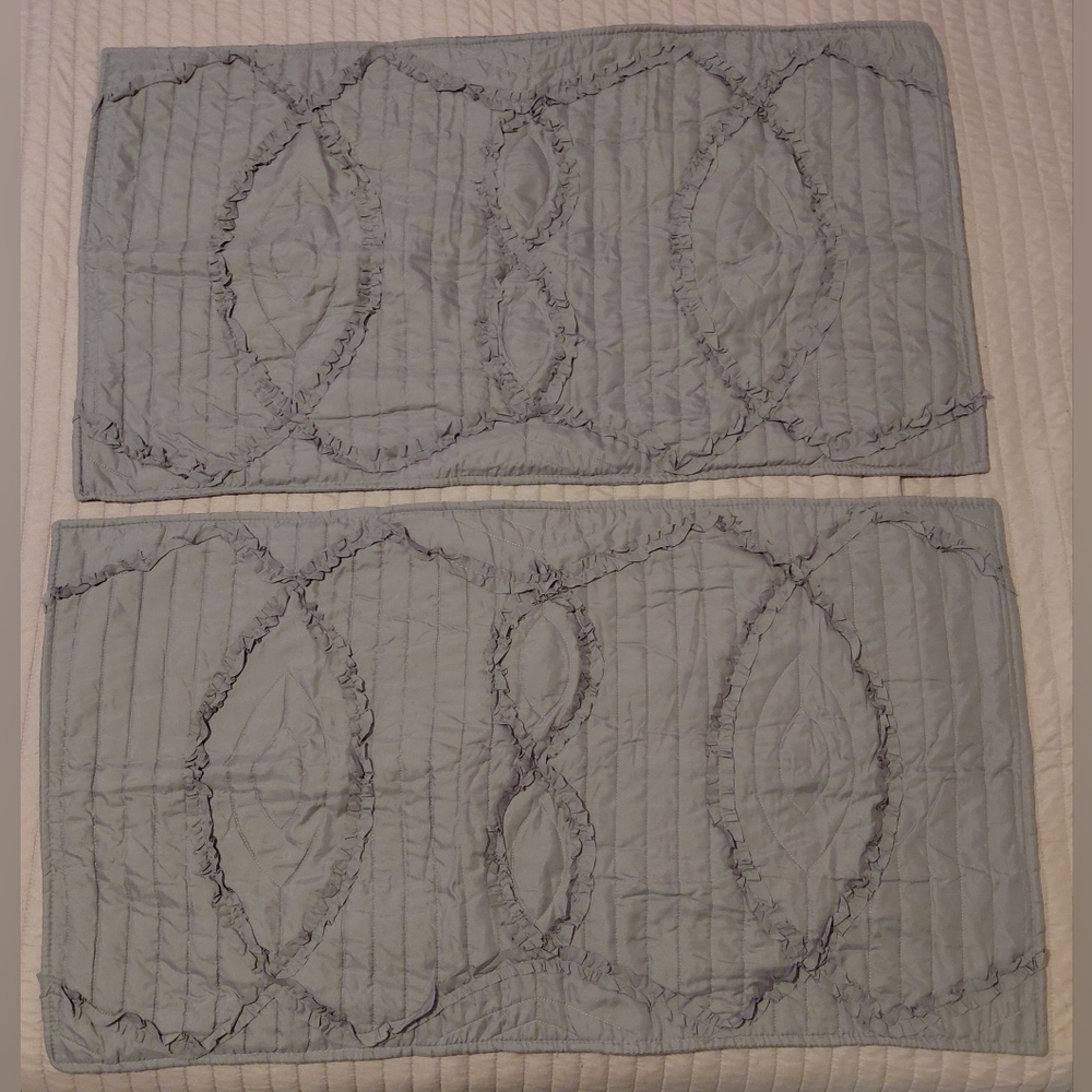 Geneva Home Fashion LLC King Sized Gray Ruffled Set Of Pillow Shams